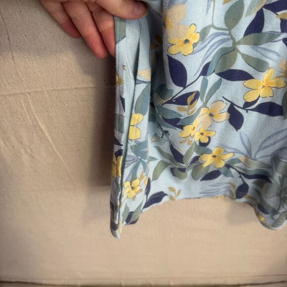 Bizzit Collection Vintage Set Size L Blue Floral 2 Piece Sleeveless Dress  Shirt - Picture 10 of 13